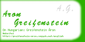 aron greifenstein business card