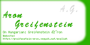 aron greifenstein business card